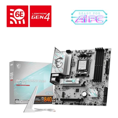 Placa de baza MSI B840M GAMING PLUS WIFI6E, AMD B840, AM5, mATX, DDR5, Wi-Fi 6E
