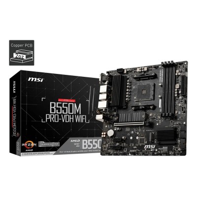 Placa de baza MSI B550M PRO-VDH WIFI, AMD B550, AM4, mATX, DDR4 Placa de baza MSI B550M PRO-VDH WIFI, AMD B550, AM4, mATX, DDR4