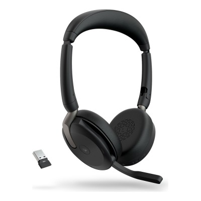 Casti Jabra Evolve2 65 Flex On-ear Birou, Wireless 2.4 GHz + Bluetooth, cu microfon Casti Jabra Evolve2 65 Flex On-ear Birou, Wireless 2.4 GHz + Bluetooth, cu microfon