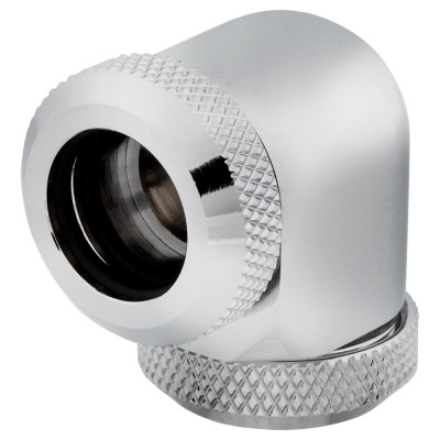 Ventilator carcasa Corsair Hydro X Series XF Hardline 90° 12mm OD Fitting Twin Pack — Chrome, pachet x2