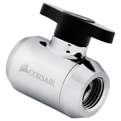 Ventilator carcasa Corsair Hydro X Series XF Ball Valve, Chrome