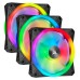 Ventilator carcasa Corsair iCUE QL120 RGB 120mm, PWM, RGB, pachet x3