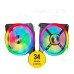 Ventilator carcasa Corsair iCUE QL120 RGB 120mm, PWM, RGB, pachet x3