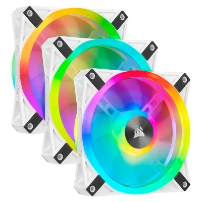 Ventilator carcasa Corsair iCUE QL120 RGB 120mm, PWM, RGB, Alb, pachet x3 Ventilator carcasa Corsair iCUE QL120 RGB 120mm, PWM, RGB, Alb, pachet x3