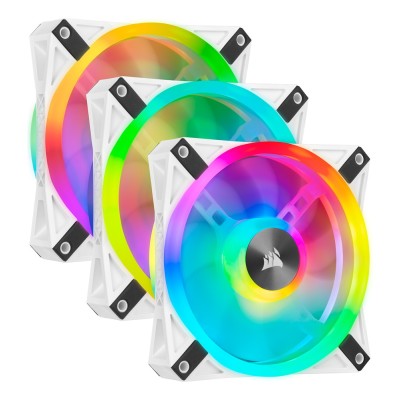 Ventilator carcasa Corsair iCUE QL120 RGB 120mm, PWM, RGB, Alb, pachet x3