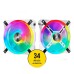 Ventilator carcasa Corsair iCUE QL120 RGB 120mm, PWM, RGB, Alb, pachet x3