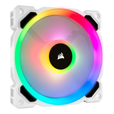 Ventilator carcasa Corsair LL120 RGB Dual Light Loop White 120mm, PWM, RGB, Alb