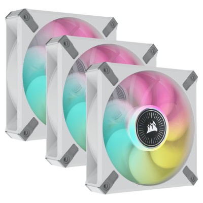 Ventilator carcasa Corsair iCUE ML120 RGB ELITE Premium 120mm, PWM, RGB, Alb, pachet x3
