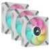 Ventilator carcasa Corsair iCUE ML120 RGB ELITE Premium 120mm, PWM, RGB, Alb, pachet x3