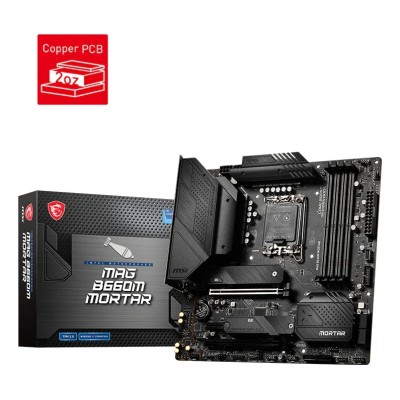 Placa de baza MSI MAG B660M MORTAR, Intel B660, LGA 1700, mATX, DDR4