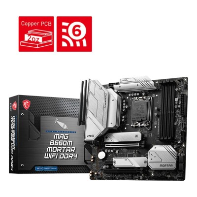 Placa de baza MSI MAG B660M MORTAR WIFI DDR4, Intel B660, LGA 1700, mATX, DDR4 Placa de baza MSI MAG B660M MORTAR WIFI DDR4, Intel B660, LGA 1700, mATX, DDR4