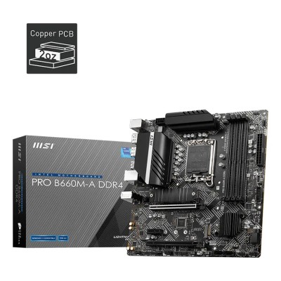Placa de baza MSI PRO B660M-A DDR4, Intel B660, LGA 1700, mATX, DDR4