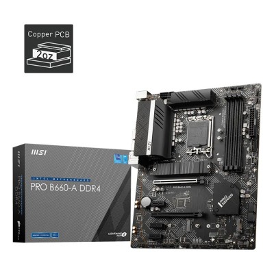 Placa de baza MSI PRO B660-A DDR4, Intel B660, LGA 1700, ATX, DDR4 Placa de baza MSI PRO B660-A DDR4, Intel B660, LGA 1700, ATX, DDR4