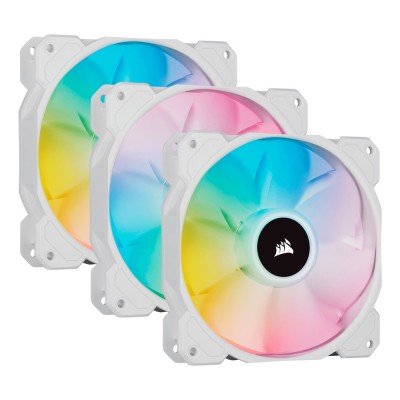 Ventilator carcasa Corsair iCUE SP120 RGB ELITE Performance 120mm, PWM, RGB, Alb, pachet x3 Ventilator carcasa Corsair iCUE SP120 RGB ELITE Performance 120mm, PWM, RGB, Alb, pachet x3