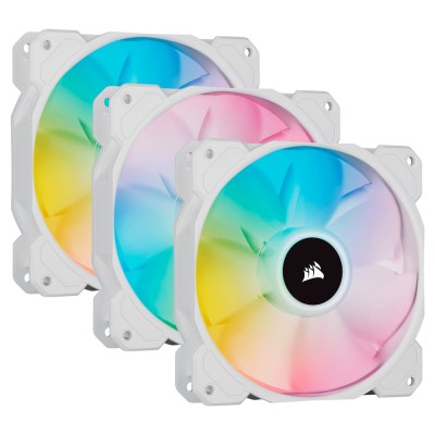 Ventilator carcasa Corsair iCUE SP120 RGB ELITE Performance 120mm, PWM, RGB, Alb, pachet x3 Ventilator carcasa Corsair iCUE SP120 RGB ELITE Performance 120mm, PWM, RGB, Alb, pachet x3
