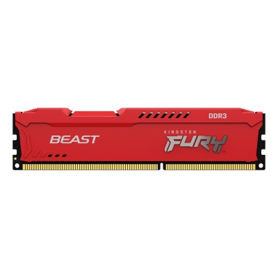 Memorie RAM Kingston FURY Beast, 8GB DDR3, 1600MHz, CL10, Roșu