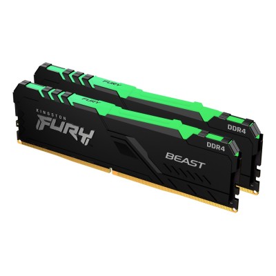 Memorie RAM Kingston FURY Beast RGB, 32GB (2x16GB) DDR4, 2666MHz, CL16, Dual Channel