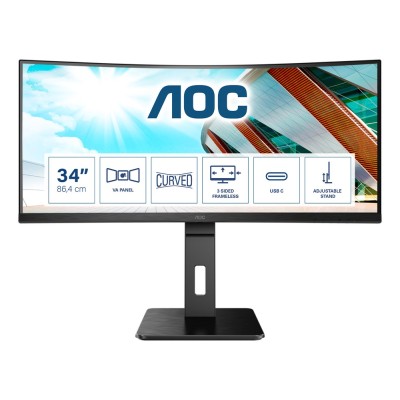 Monitor AOC CU34P2C 34 inch, 3440 x 1440 px, VA, 100 Hz, Curbat, Gaming