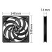 Ventilator carcasa Arctic P14 SLIM PWM PST 140mm, Slim, PWM