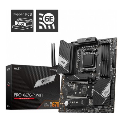 Placa de baza MSI PRO x670-P WIFI, AMD X670, AM5, ATX, DDR5, Wi-Fi 6E