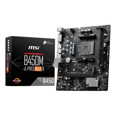 Placa de baza MSI B450M-A PRO MAX II, AMD B450, AM4, mATX, DDR4