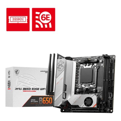 Placa de baza MSI MPG B650I EDGE WIFI, AMD B650, AM5, mini-ITX, DDR5, Wi-Fi 6E Placa de baza MSI MPG B650I EDGE WIFI, AMD B650, AM5, mini-ITX, DDR5, Wi-Fi 6E