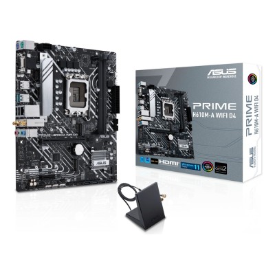 Placa de baza ASUS PRIME H610M-A WF D4, Intel H610, LGA 1700, mATX, DDR4