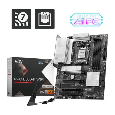 Placa de baza MSI PRO B850-P WIFI, AMD B850, AM5, ATX, DDR5, Wi-Fi 7 Placa de baza MSI PRO B850-P WIFI, AMD B850, AM5, ATX, DDR5, Wi-Fi 7