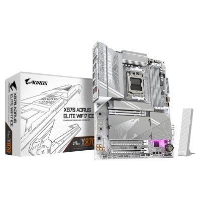 Placa de baza Gigabyte X870 AORUS ELITE WIFI7 ICE, AMD X870, AM5, ATX, DDR5, Wi-Fi 7 Placa de baza Gigabyte X870 AORUS ELITE WIFI7 ICE, AMD X870, AM5, ATX, DDR5, Wi-Fi 7