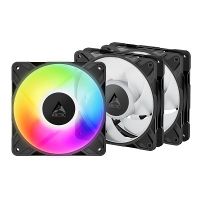 Ventilator carcasa Arctic P12 Pro A-RGB 120mm, PWM, ARGB, Alb, pachet x3