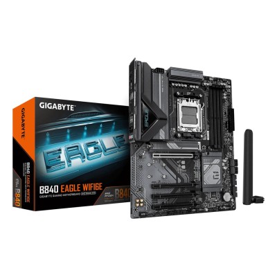 Placa de baza Gigabyte B840 EAGLE WIFI6E, AMD B840, AM5, ATX, DDR5, Wi-Fi 6E Placa de baza Gigabyte B840 EAGLE WIFI6E, AMD B840, AM5, ATX, DDR5, Wi-Fi 6E