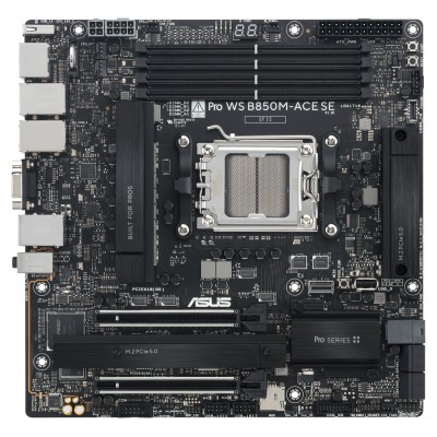 Placa de baza ASUS Pro WS B850M-ACE SE, AMD B850, AM5, mATX, DDR5, 10GbE
