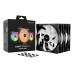 Ventilator carcasa be quiet! LIGHT WINGS LX 140mm, PWM, ARGB, pachet x3