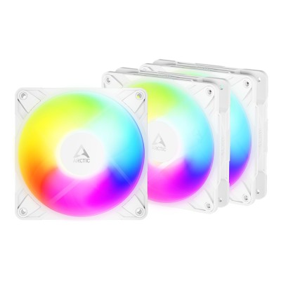 Ventilator carcasa Arctic P12 Pro Reverse A-RGB 120mm, PWM, ARGB, Alb, pachet x3