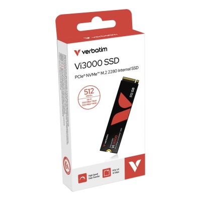 SSD Verbatim Vi3000 512GB, M.2 2280, PCIe 3.0 NVMe SSD Verbatim Vi3000 512GB, M.2 2280, PCIe 3.0 NVMe