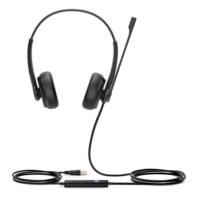 Casti Yealink UH34 Dual Teams On-ear, cu fir, microfon boom Casti Yealink UH34 Dual Teams On-ear, cu fir, microfon boom
