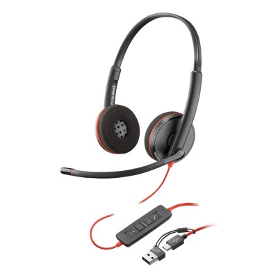 Casti HP Poly Blackwire 3220 On-ear, cu fir, ANC, microfon tip boom Casti HP Poly Blackwire 3220 On-ear, cu fir, ANC, microfon tip boom