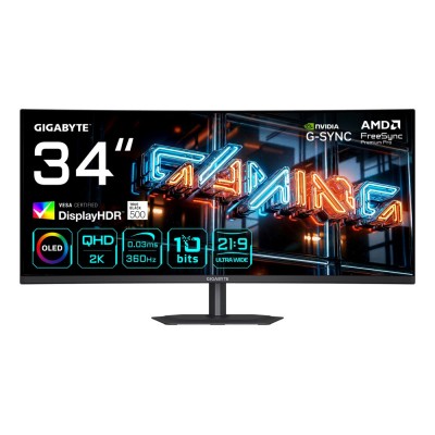 Monitor Gigabyte MO34WQC36 34 inch, 3440 x 1440 px, OLED, 360 Hz, Curbat, Gaming