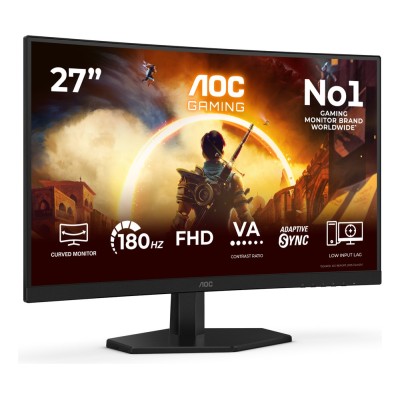Monitor AOC C27G42FE 27 inch, 1920 x 1080 px, VA, 180 Hz, Curbat, Gaming Monitor AOC C27G42FE 27 inch, 1920 x 1080 px, VA, 180 Hz, Curbat, Gaming