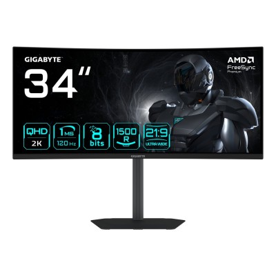 Monitor Gigabyte GS34WQCA 34 inch, 3440 x 1440 px, VA, 120 Hz, Curbat, Gaming Monitor Gigabyte GS34WQCA 34 inch, 3440 x 1440 px, VA, 120 Hz, Curbat, Gaming