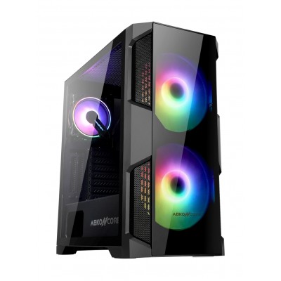 Carcasa ABKONCORE Helios 500G Sync, Black, ATX Mid Tower, tempered glass, A-RGB, fara sursa