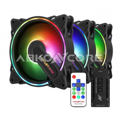 Kit coolere ABKONCORE Hurricane Spectrum Sync, 3in1, A-RGB LED, 120 mm, telecomanda