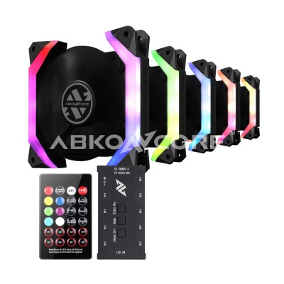 Kit coolere ABKONCORE Spider Spectrum 5in1, Sync, A-RGB, LED, 120mm, telecomanda, controller