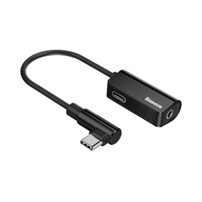 Adaptor Baseus CATL41-01, 1 x Type-C la 1 x Type-C si 1 x Jack 3.5 mm, Negru Adaptor Baseus CATL41-01, 1 x Type-C la 1 x Type-C si 1 x Jack 3.5 mm, Negru