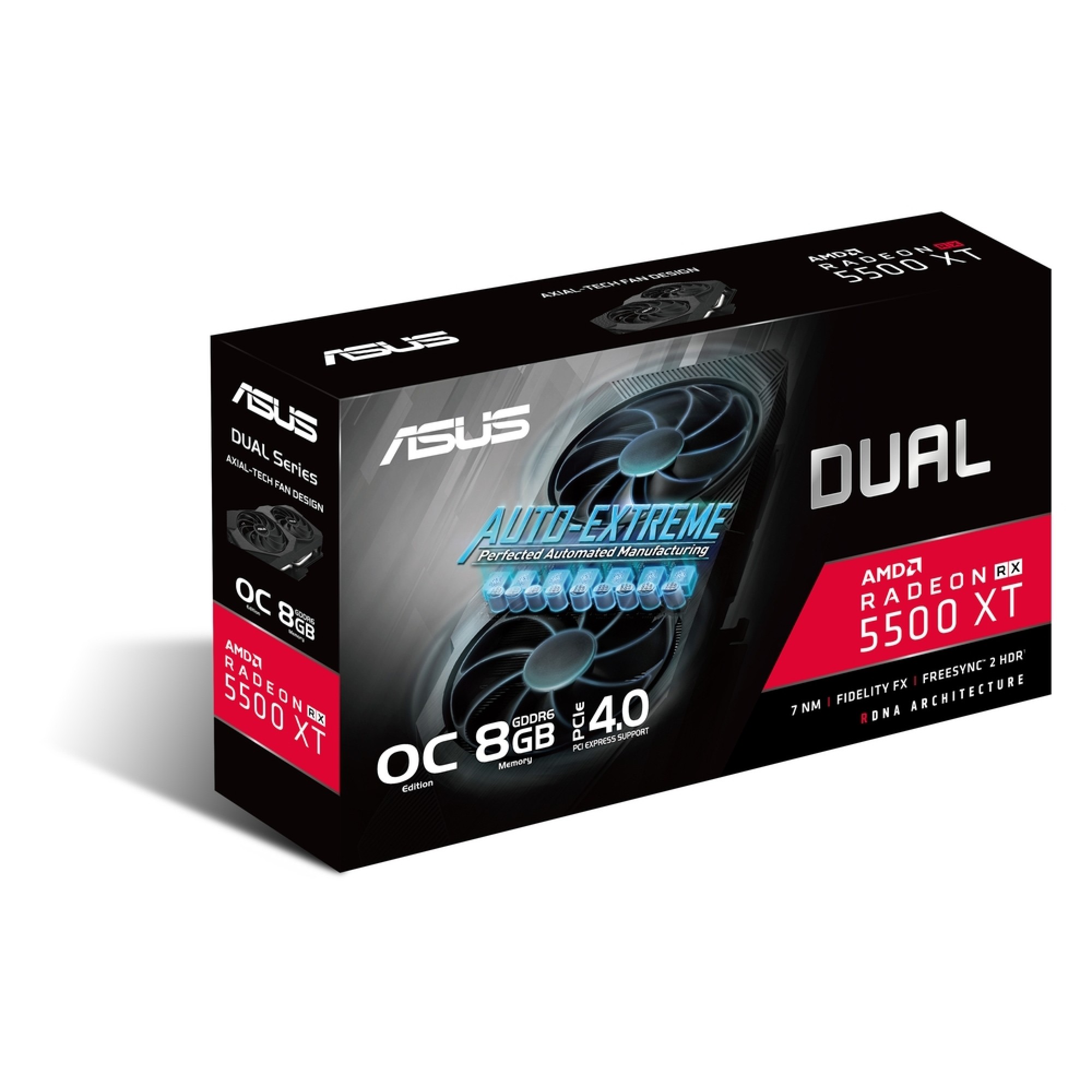 Placa video ASUS Dual Radeon RX 5500 XT O8G EVO, 8GB GDDR6 128-bit ...