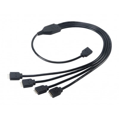 Cablu Splitter RGB Akasa AK-CBLD04-50BK, 1 to 4, 4-pin RGB, 50 cm, Negru
