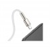 Cablu USB la Lightning Baseus CALJK-A02, Cafule Metal, Snur acoperit cu nailon, Quick Charge, 1 m, Alb