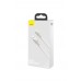 Cablu USB la Lightning Baseus CALJK-A02, Cafule Metal, Snur acoperit cu nailon, Quick Charge, 1 m, Alb