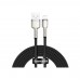 Cablu USB la Lightning Baseus CALJK-B01, Cafule Metal, Snur acoperit cu nailon, Quick Charge, 2 m, Negru