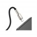 Cablu USB la Lightning Baseus CALJK-B01, Cafule Metal, Snur acoperit cu nailon, Quick Charge, 2 m, Negru